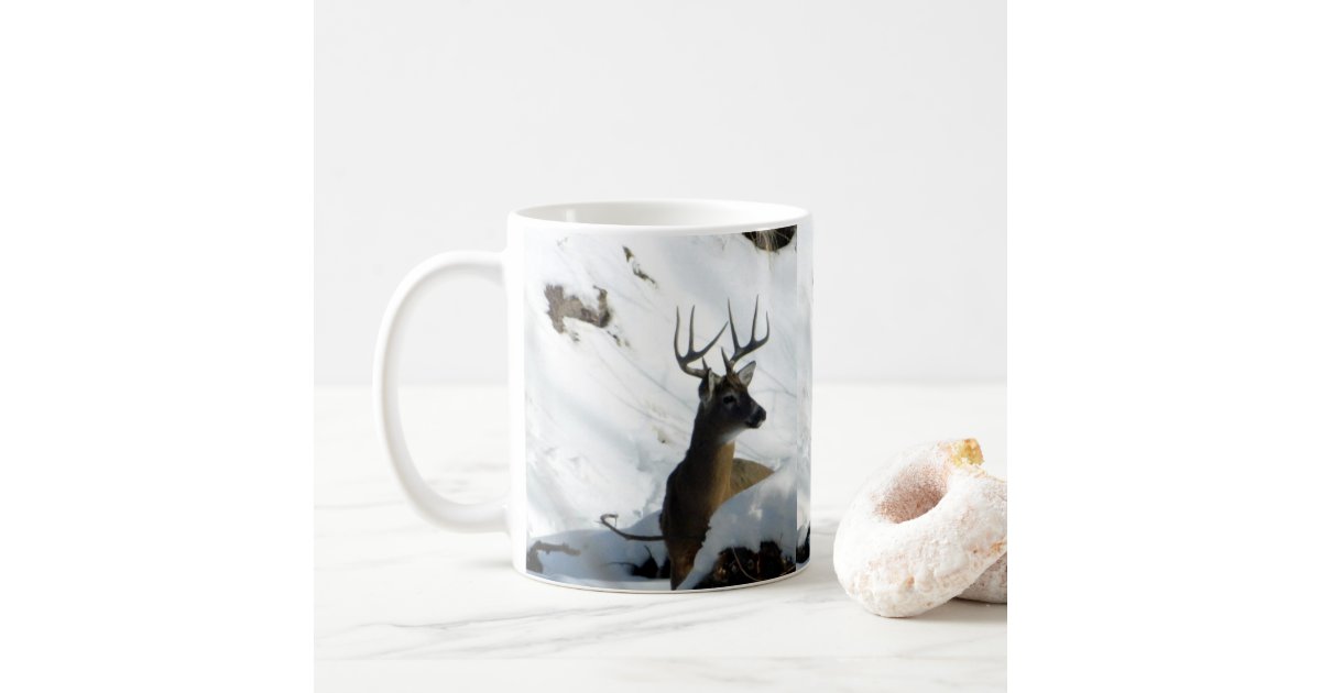 Buck in Fall Camo White Tail Deer Travel Mug