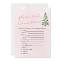 Winter Who Can Finish Mommy's Phrase Baby Shower Invitation