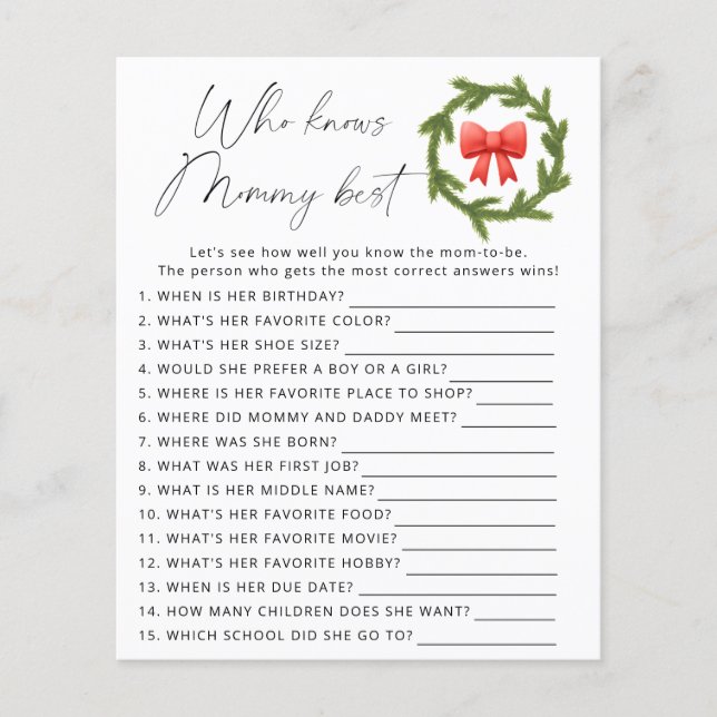 Winter Who knows mommy best (Front)