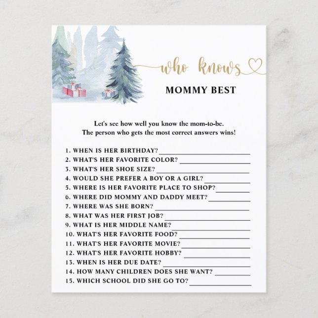 Winter Who knows mommy best (Front)