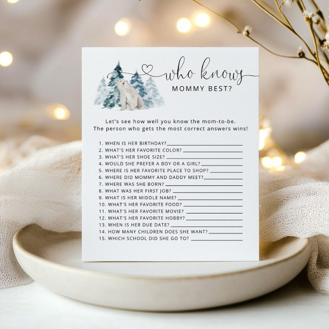 Winter Who knows mommy best game (Creator Uploaded)