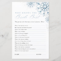 Winter Who Knows the Bride Best Bridal Shower
