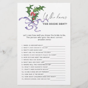 Winter Who knows the bride best game