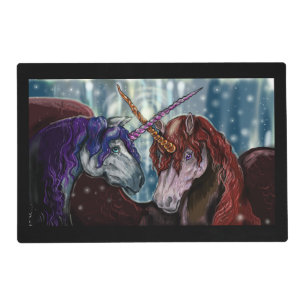 Winter Wild Berry Unicorns Placemat
