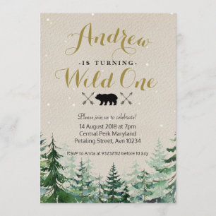 Winter Wild One Birthday Invitation