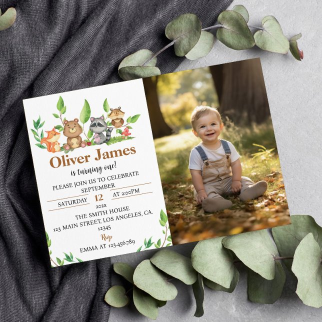 Winter Wild One First Birthday Photo Invitation (Creator Uploaded)