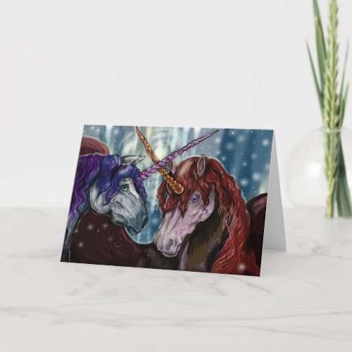 Winter Wildberry Unicorns Christmas Holiday Card