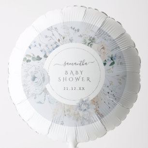 Winter Wildflower Elegant Boho Baby Shower  Balloon