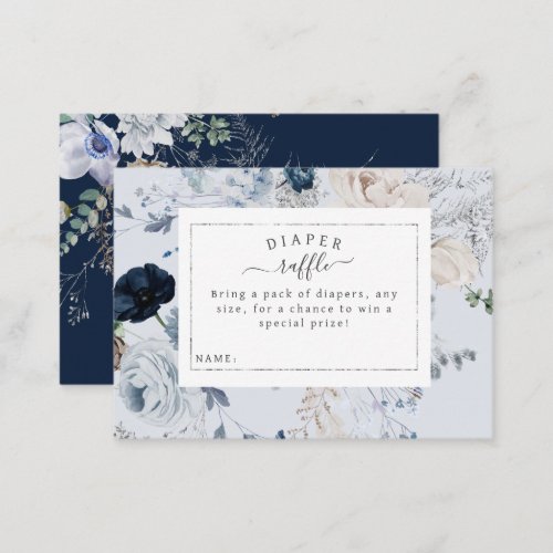 Winter Wildflower Elegant Boho Baby Shower  Enclosure Card