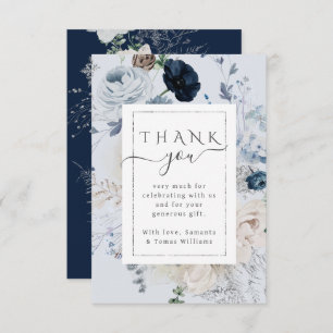Winter Wildflower Elegant Boho Baby Shower Thank You Card