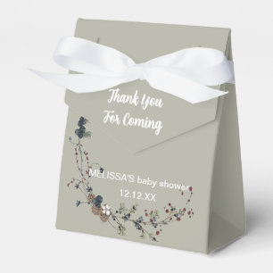 Winter wildflower garden bloom baby shower favor boxes