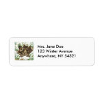 Winter Wildlife Art Black Bear Mother And Cubs Label at Zazzle
