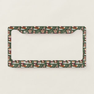 Winter Wildlife with Foxes, Deer, and Owls License Plate Frame