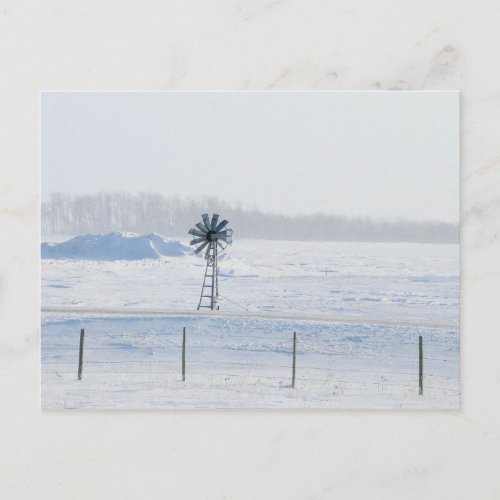 Winter Windmill Postcard