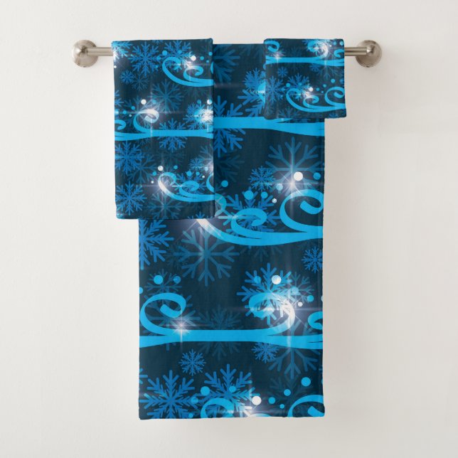 Winter Winds Midnight Blue  Bath Towel Set (Insitu)