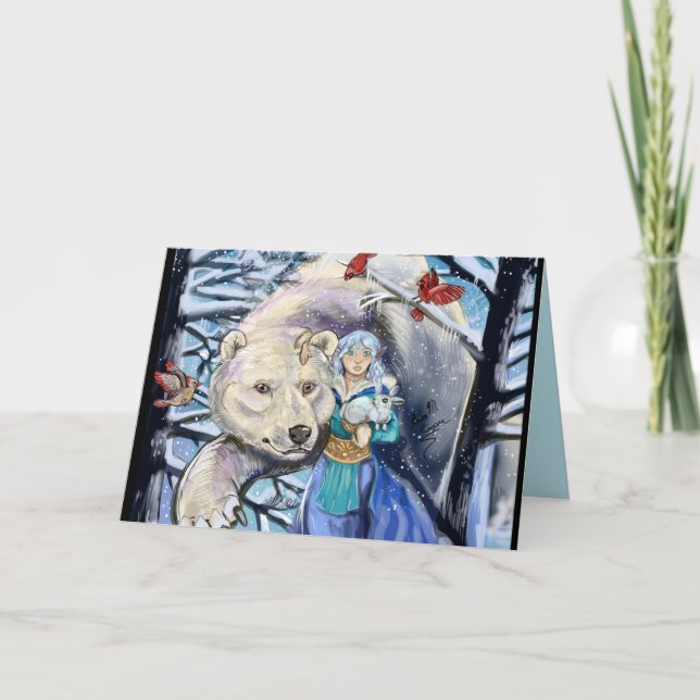 Winter Winds Polar Bear~Greeting Card (Front)