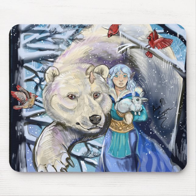 Winter Winds Polar Bear~mousepad Mouse Pad (Front)