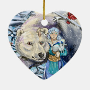 Winter Winds Polar Bear~ornament Ceramic Ornament