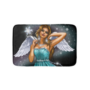 Winter Winged Fairy Bathroom Mat