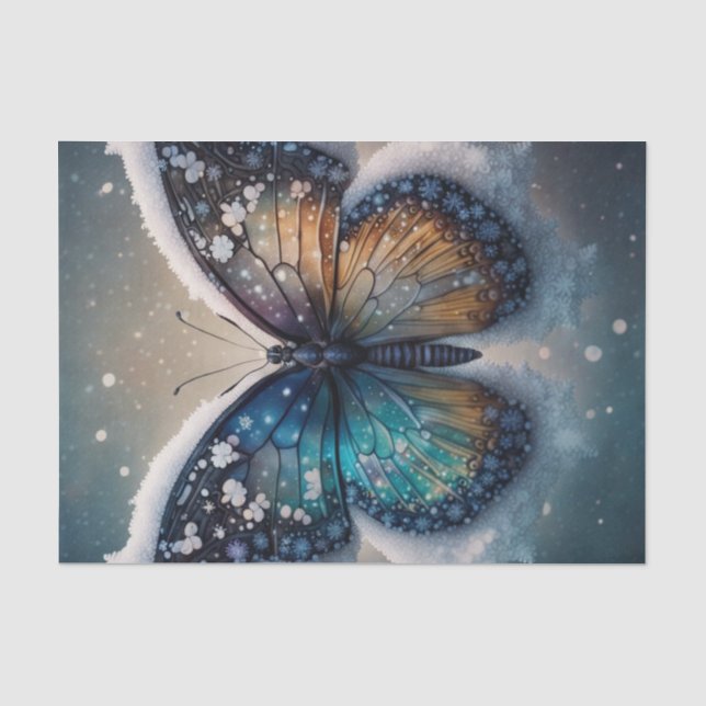 Winter Wings Butterfly Decoupage Paper  (Front)