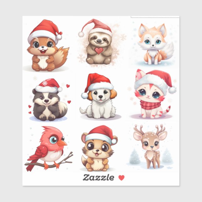 winter winter cute animal sticker (Sheet)