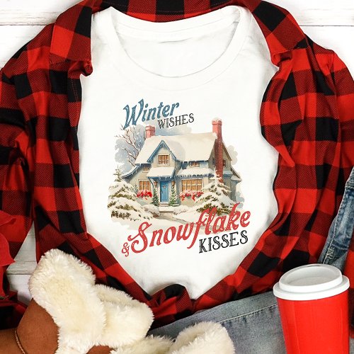 Winter Wishes and Snowflake Kisses Vintage Holiday Tri_Blend Shirt