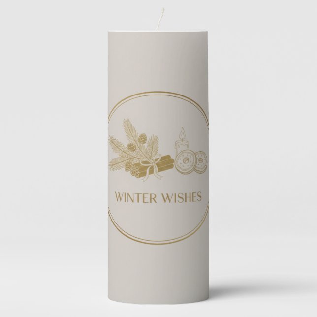 Winter Wishes Candle Sticker christmas (Front)