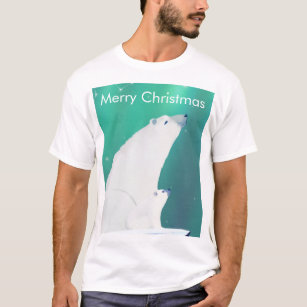 Winter Wishes-Happy Polar Bear Illustration   T-Shirt