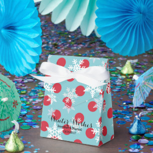 Winter Wishes Holidays Party Favor Boxes
