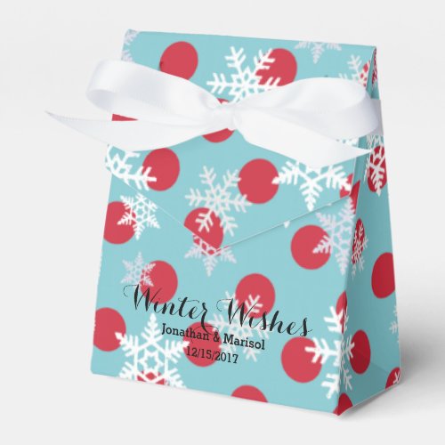 Winter Wishes Holidays Party Favor Boxes