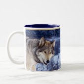 Winter Wolf 2 Two-Tone Coffee Mug (Left)