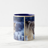 Winter Wolf 2 Two-Tone Coffee Mug (Center)