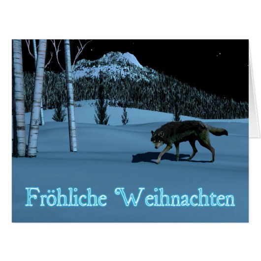 Winter Wolf - Fröhliche Weihnachten Cards (Front Horizontal)