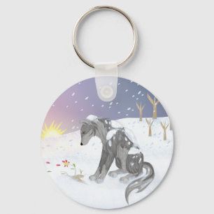 Winter Wolf Keychain