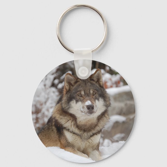 Winter Wolf Keychain (Front)
