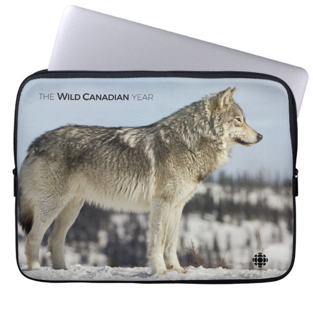 Winter - Wolf Laptop Sleeve (Front)
