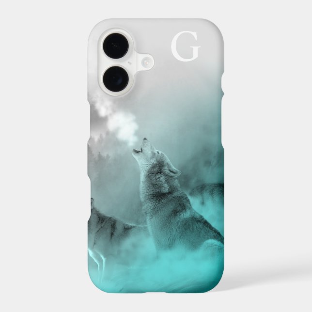 Winter Wolf Monogrammed Iphone Case (Back)