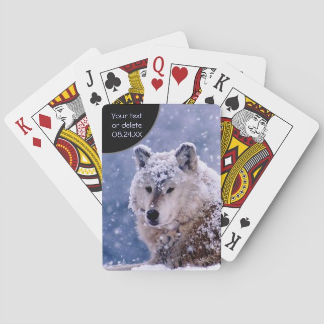 Winter Wolf Resting - Customize Poker Cards (Back)