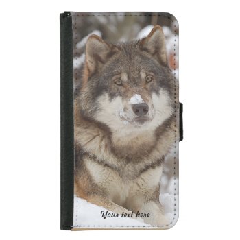 Winter Wolf Resting - Galaxy S5 Wallet Phone Case For Samsung Galaxy S5 by iPadGear at Zazzle