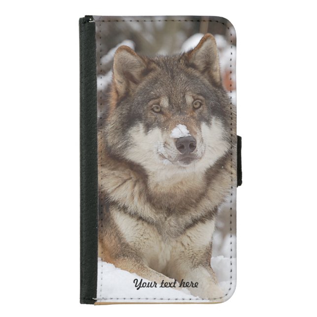 Winter Wolf Resting - Galaxy S5 Samsung Galaxy Wallet Case (Front)