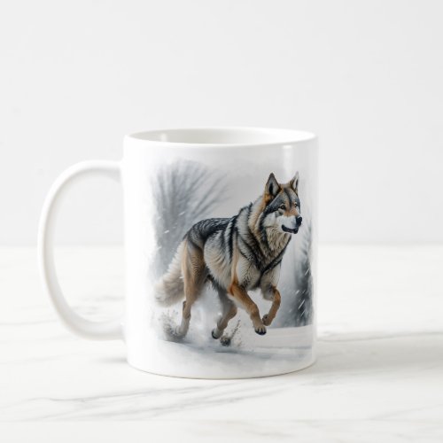 Winter Wolf Run Coffee Mug