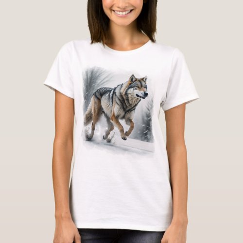 Winter Wolf Run T_Shirt