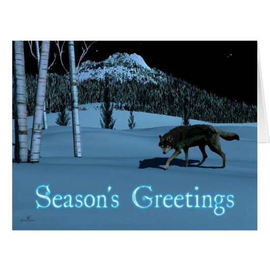 Winter Wolf - Season's Greetings Cards (Front Horizontal)
