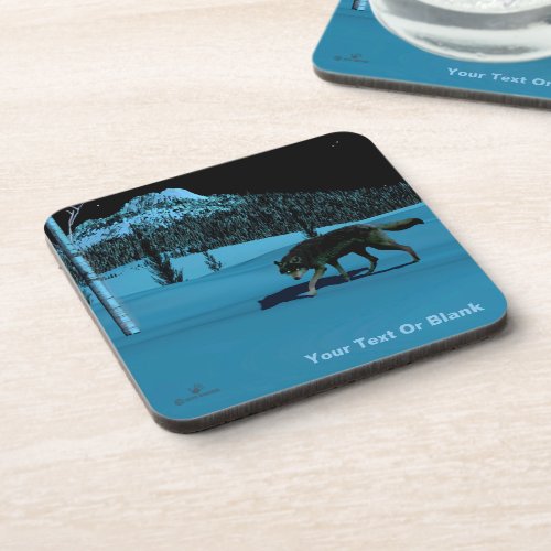 Winter Wolf _ Tapetum Lucidum Beverage Coaster