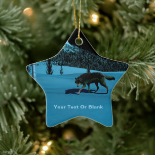 Winter Wolf - Tapetum Lucidum Ceramic Ornament