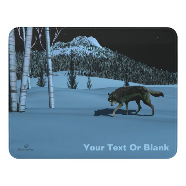 Winter Wolf - Tapetum Lucidum Door Sign (Contemporary Front)