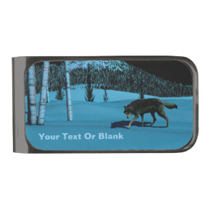 Winter Wolf - Tapetum Lucidum Gunmetal Finish Money Clip
