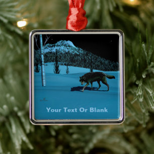 Winter Wolf - Tapetum Lucidum Metal Ornament