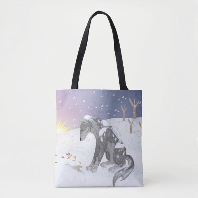 Winter Wolf Tote Bag (Front)
