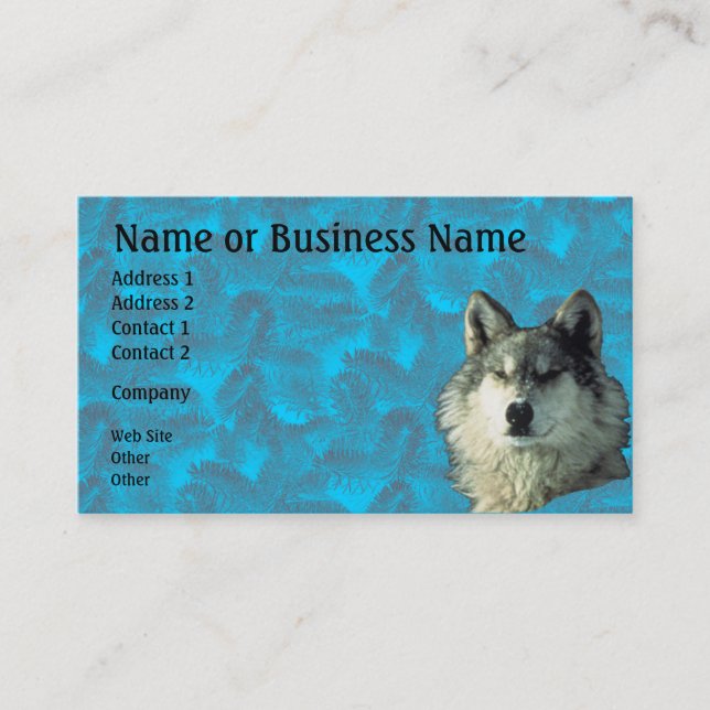 Winter Wolf with Spruce Business or Profile Card (Front)